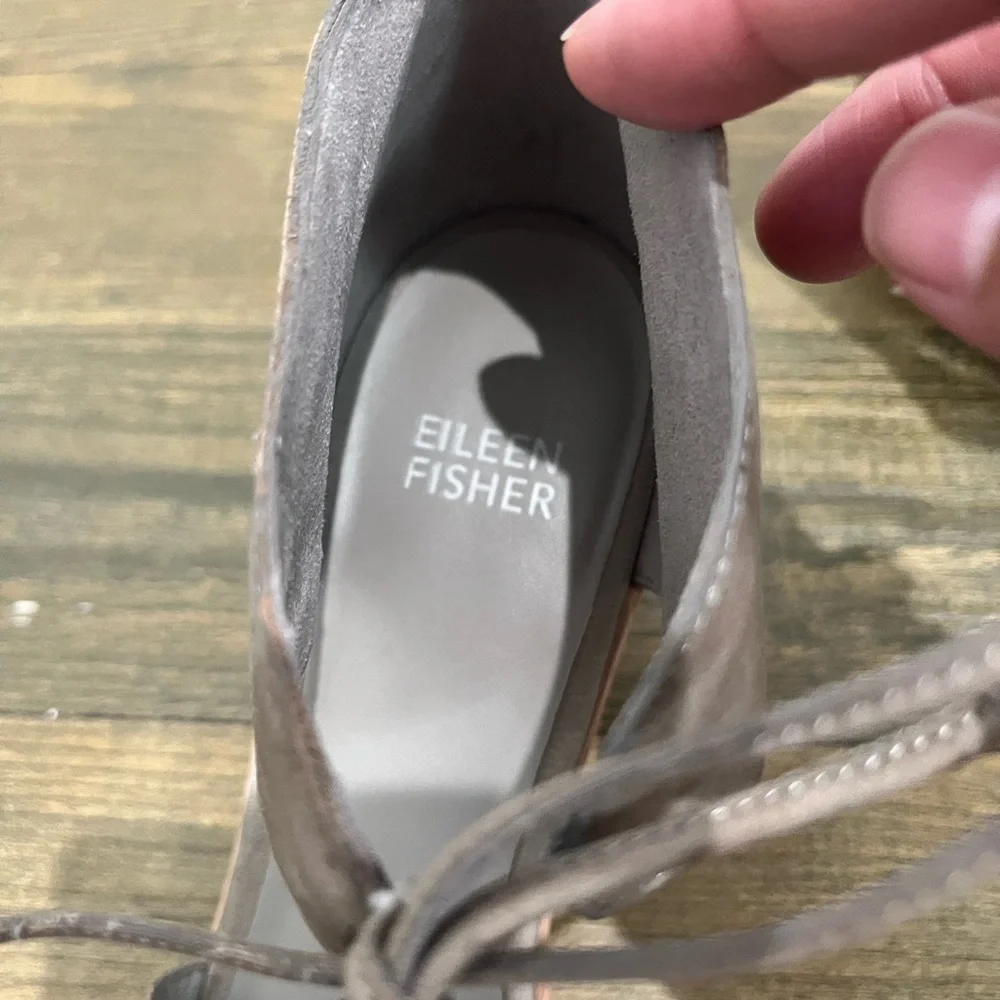 Eileen Fisher‎ Tan Suede Leather Sandals Size 8